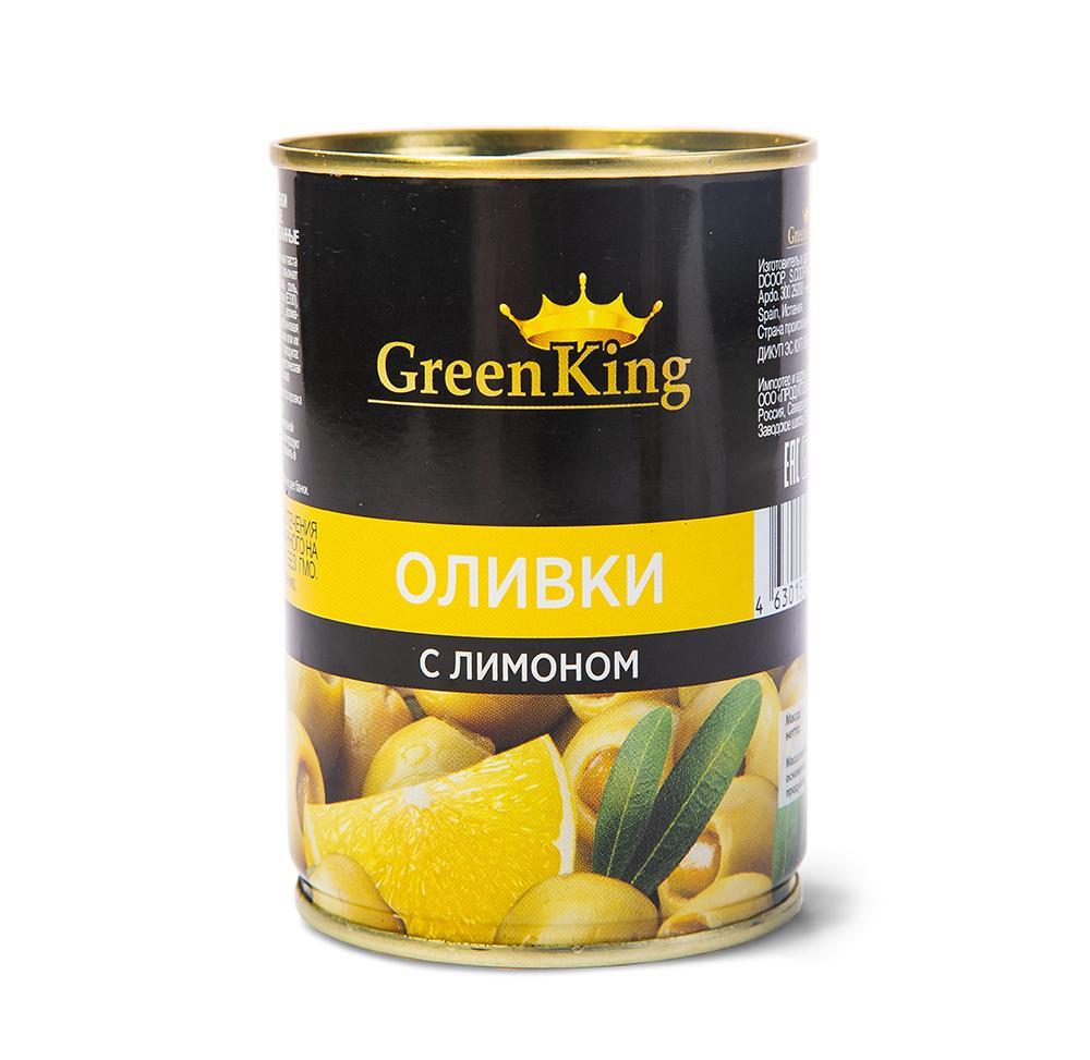 Оливки Green King фаршированные лимоном 290 мл., ж/б