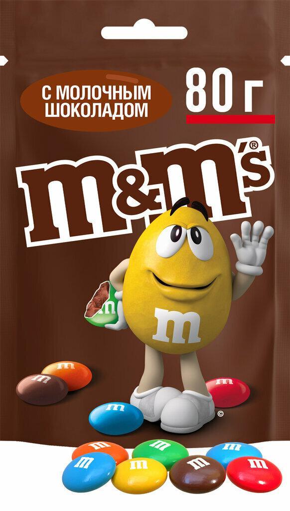Драже M&M's шоколад 80 гр., дой-пак
