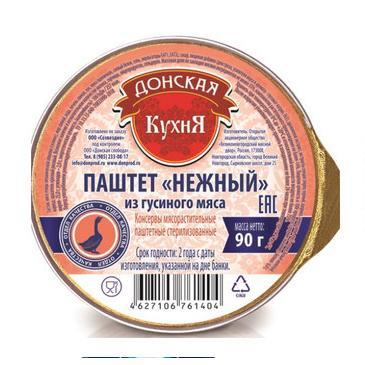 Паштет гусиный Донская Кухня, 90 гр., ж/б