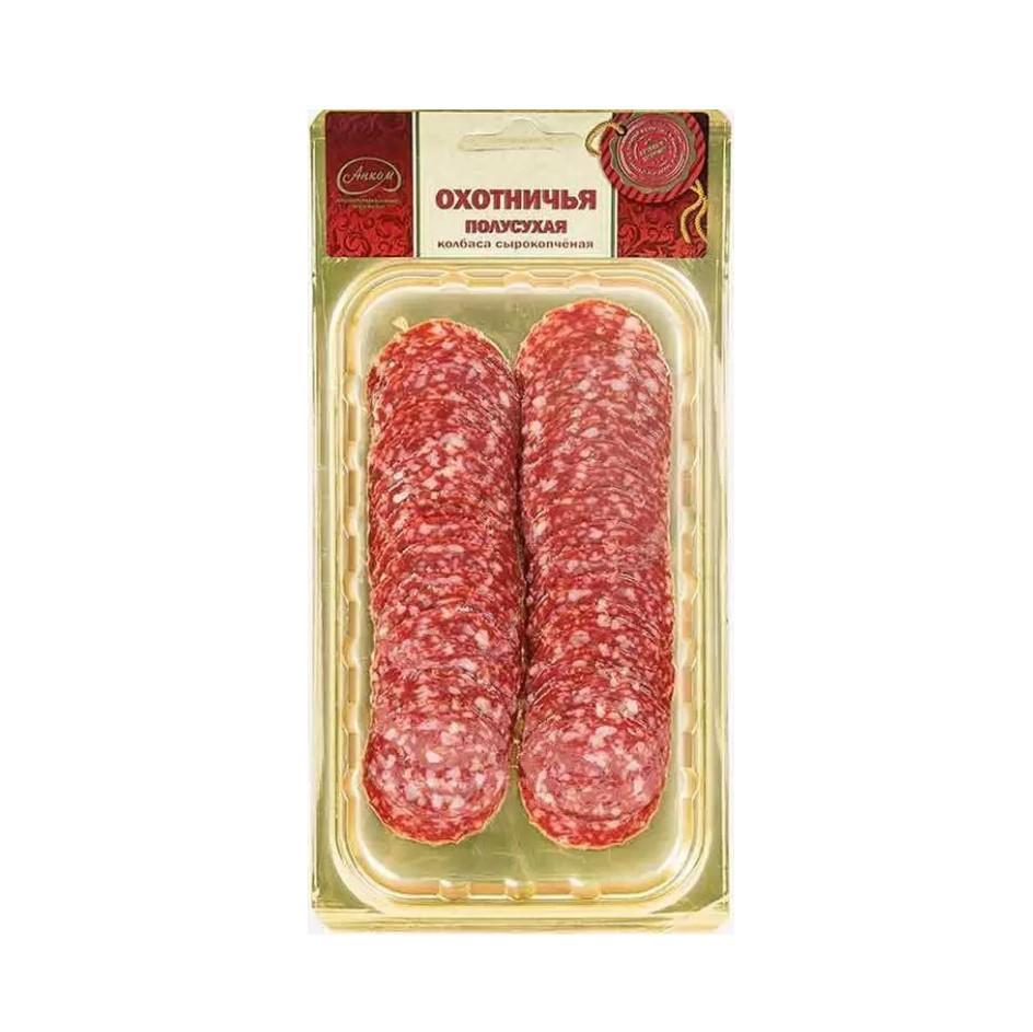 Колбаса сырокопченая Анком охотничья в нарезке 100 гр., вакуум