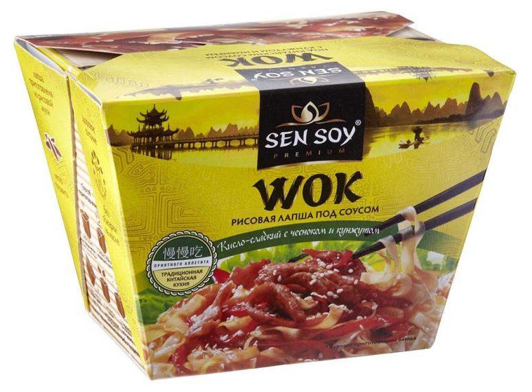 Лапша быстрого приготовления Sen Soy Wok рисовая с китайским соусом 125 гр., картон