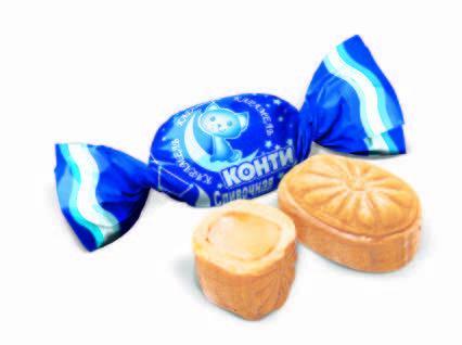 Карамель Konti сливочная 1 кг., флоу-пак