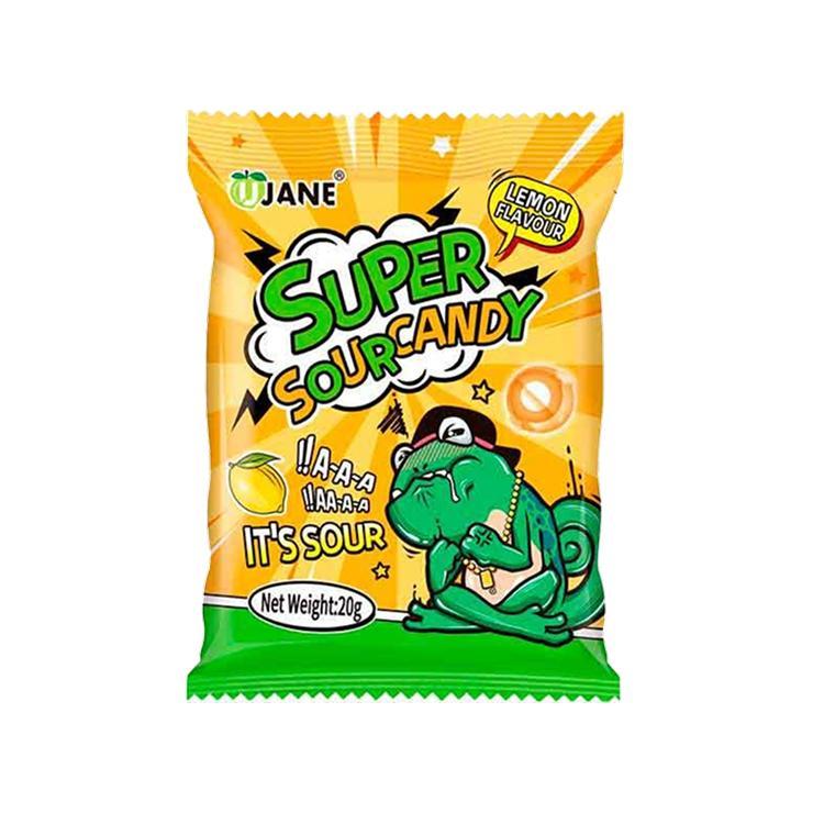 Леденцы Ujane Foods лимон кислые 20 гр., флоу-пак