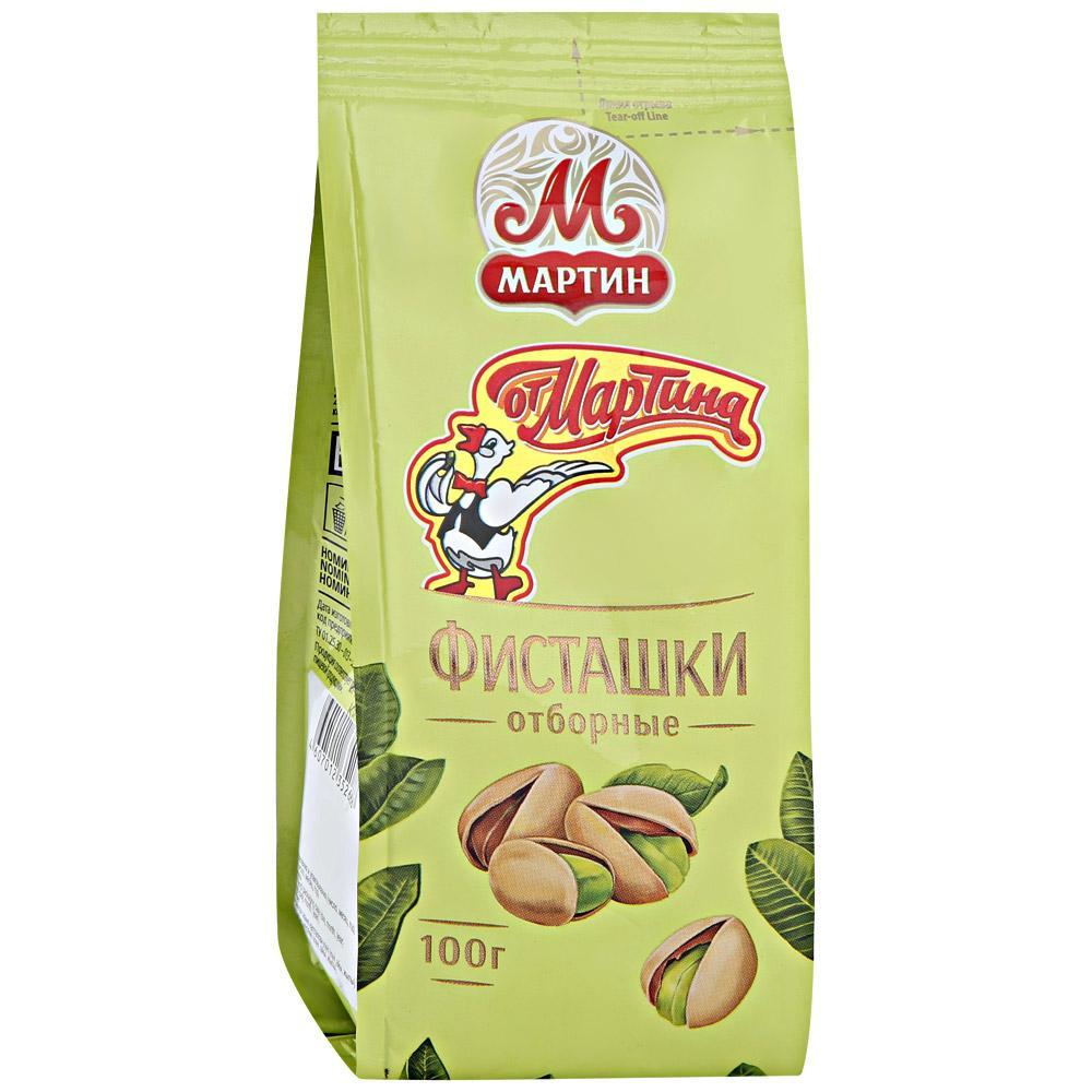 Фисташки Отборные с солью, Мартин, 100 гр., флоу-пак