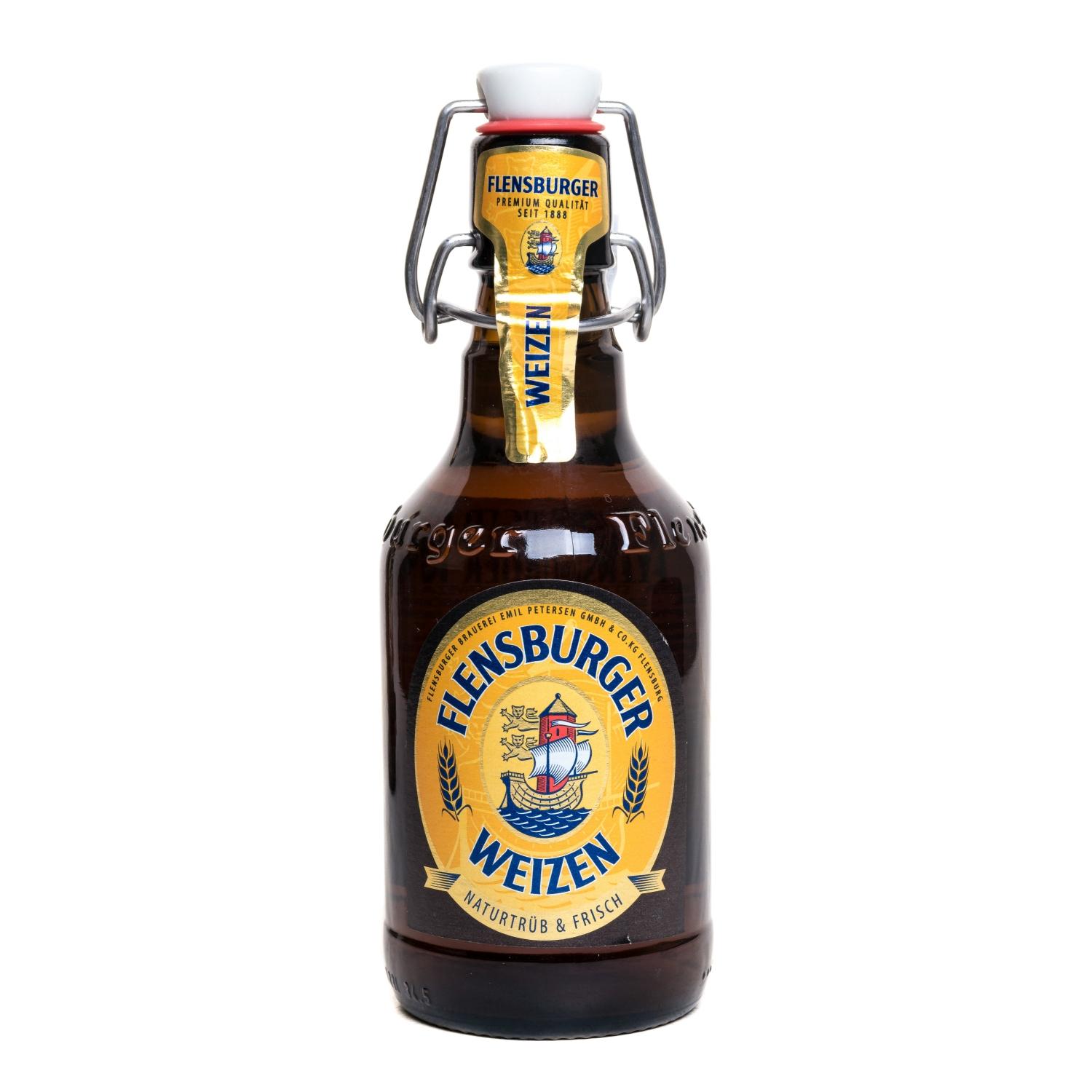 Пиво Flensburger Weizen нефильтрованное светлое 5,1% 330 мл., стекло