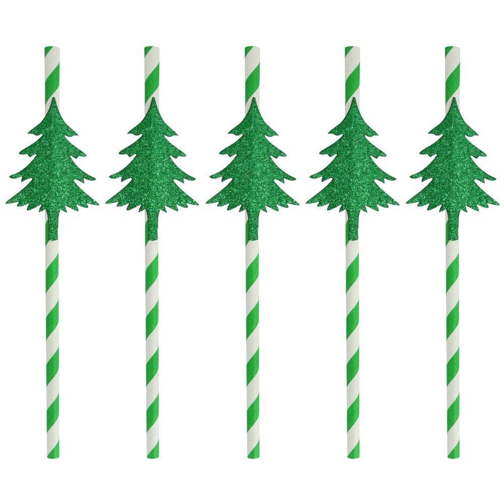 Трубочки для коктейля Мультидом хвойный лес 5 штук 19 см., пакет