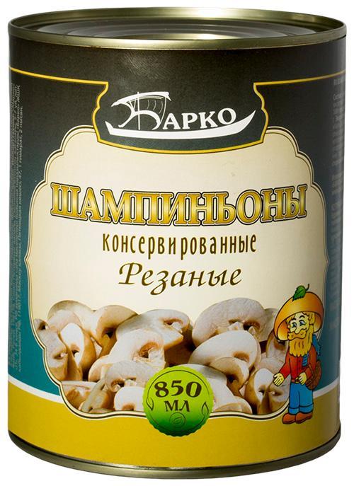 Грибы Барко Шампиньоны резаные, 850 мл., ж/б