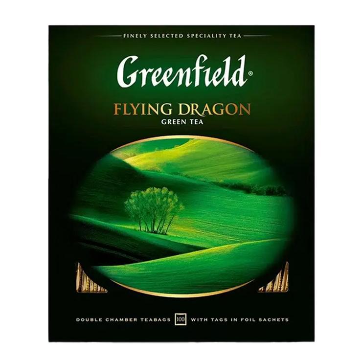 Чай Greenfield Flying Dragon зеленый 100 пакетиков 200 гр., картон