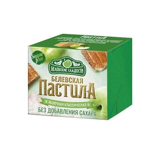 Пастила Белёвские сладости яблочная без добавления сахара, 100 гр., картон