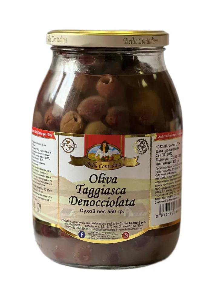 Оливки таджаские Bella Contadina без косточки в масле 900 гр., стекло