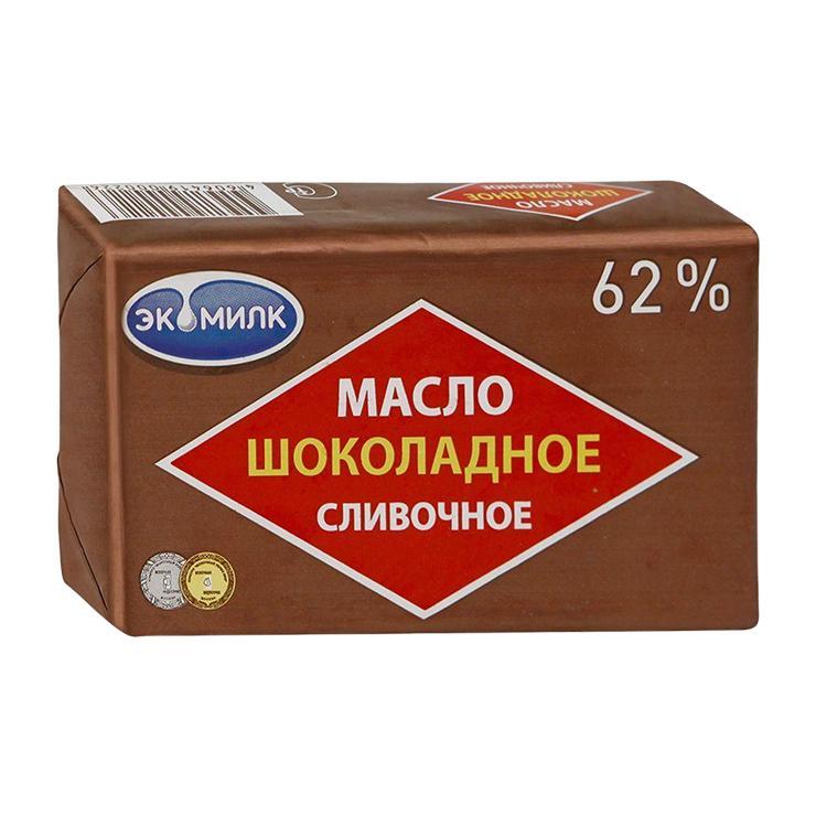 Масло сливочное Экомилк шоколадное 62% 180 гр., обертка