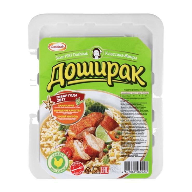Лапша быстрого приготовления Доширак  курица 90 гр., лоток