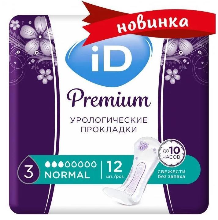 Прокладки урологические ID Premium Normal 12 шт., флоу-пак