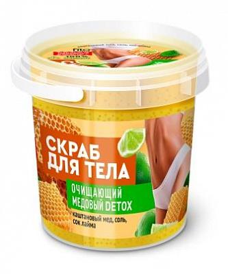 Скраб для тела Fito косметик Народные Рецепты, Organic очищающий медовый, 155 мл., ПЭТ