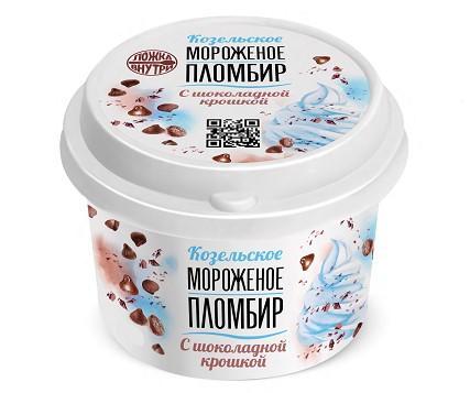 Мороженое Козельское Шоколадная крошка 125 гр., ПЭТ