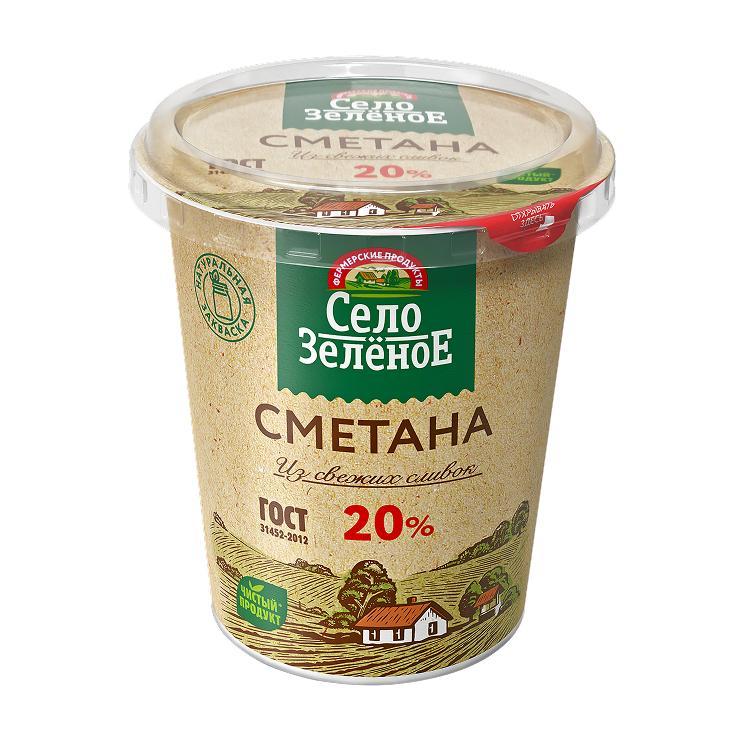 Сметана Село Зелёное 20% 300 мл., ПЭТ