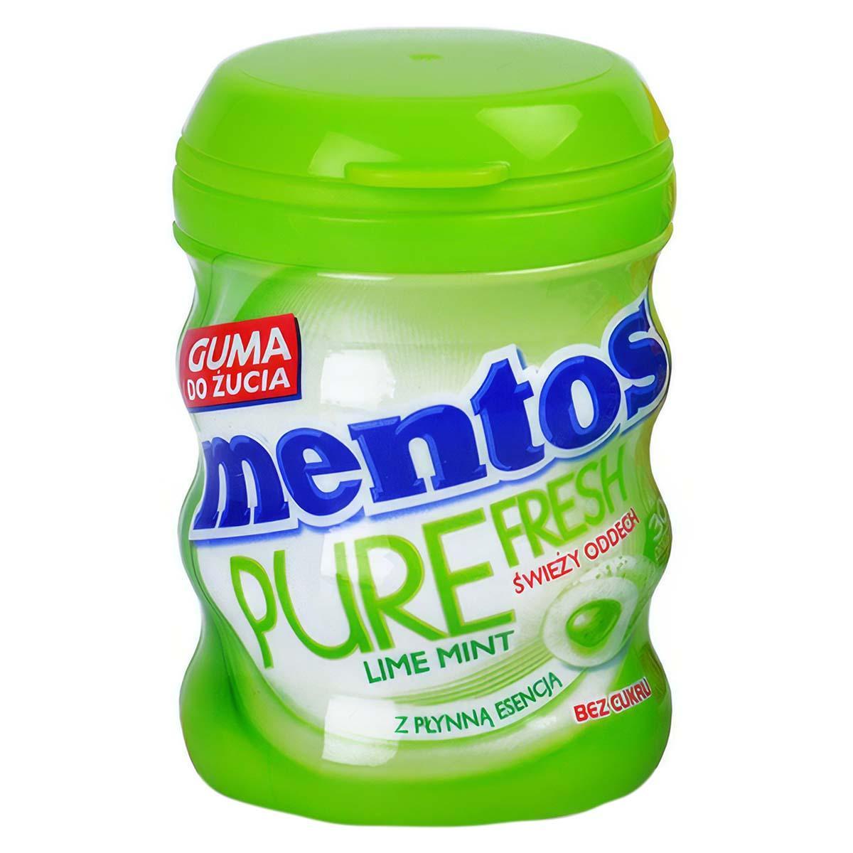 Резинка жевательная Mentos Pure Fresh со вкусом лайма 60 гр., ПЭТ