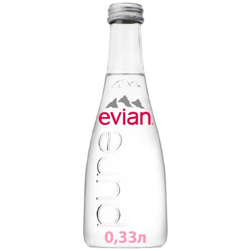 Вода негазированная Evian натуральная 330 мл., стекло