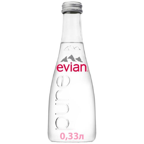 Вода Evian натуральная 330 мл., стекло