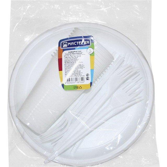 Набор одноразовой посуды Мистерия Пикник 36 предметов, флоу-пак