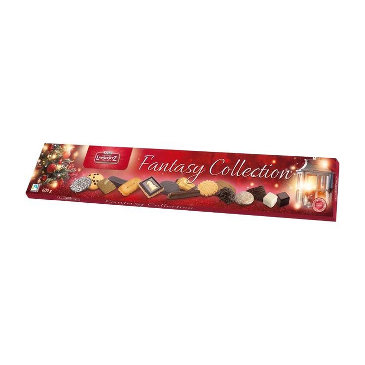 Печенье Lambertz Fantasy Collection темный, молочный и белый шоколад 600 гр., картон