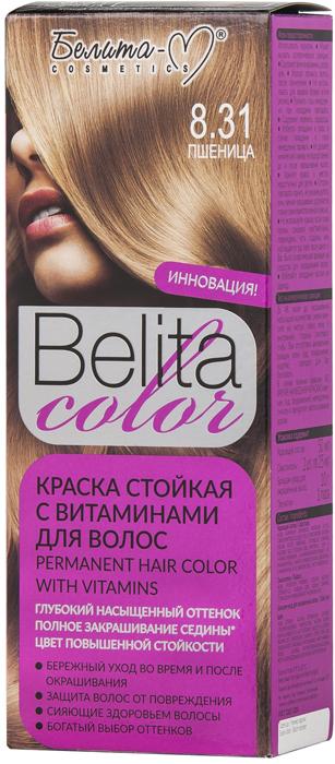 Краска для волос Белита-М Belita Color стойкая с витаминами № 8.31 Пшеница, 130 гр., картон