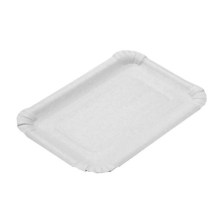 Одноразовая тарелка Эко-Тара 130х200 мм толщина 0.55 мм белая картон, пакет