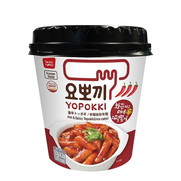 Клецки рисовые Yopokki Topokki Hot & Spicy с острым пряным соусом 120 гр., картон