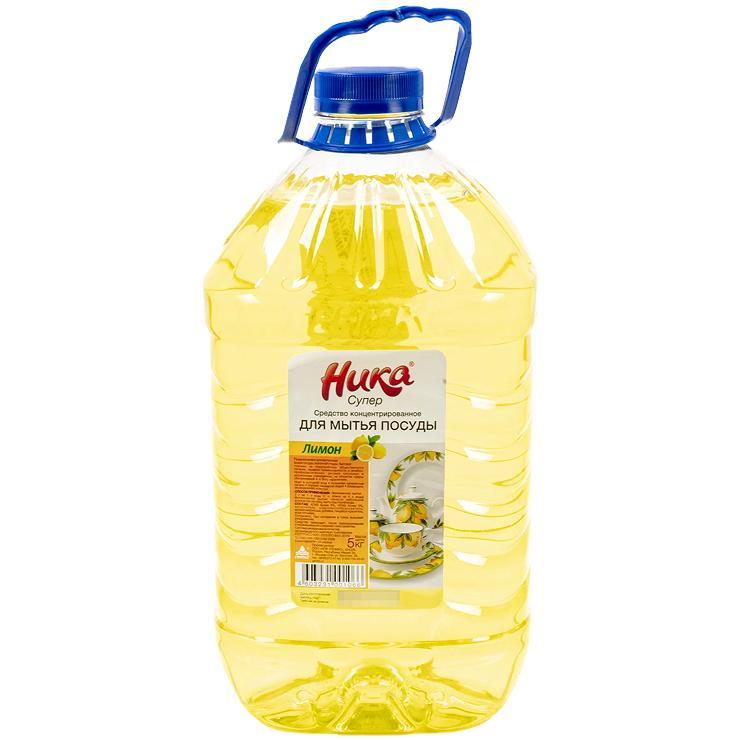 Средство для мытья посуды Ника супер лимон 5 кг., канистра