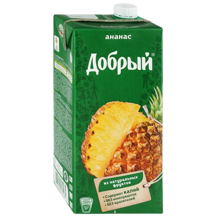 Нектар Добрый ананас и яблоко 2 л., тетра-пак