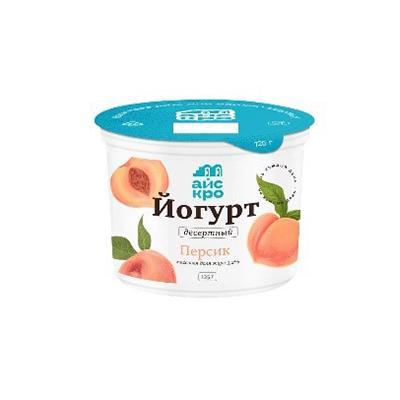 Йогурт десертный Айскро с персиком 3,2% 125 гр., ПЭТ