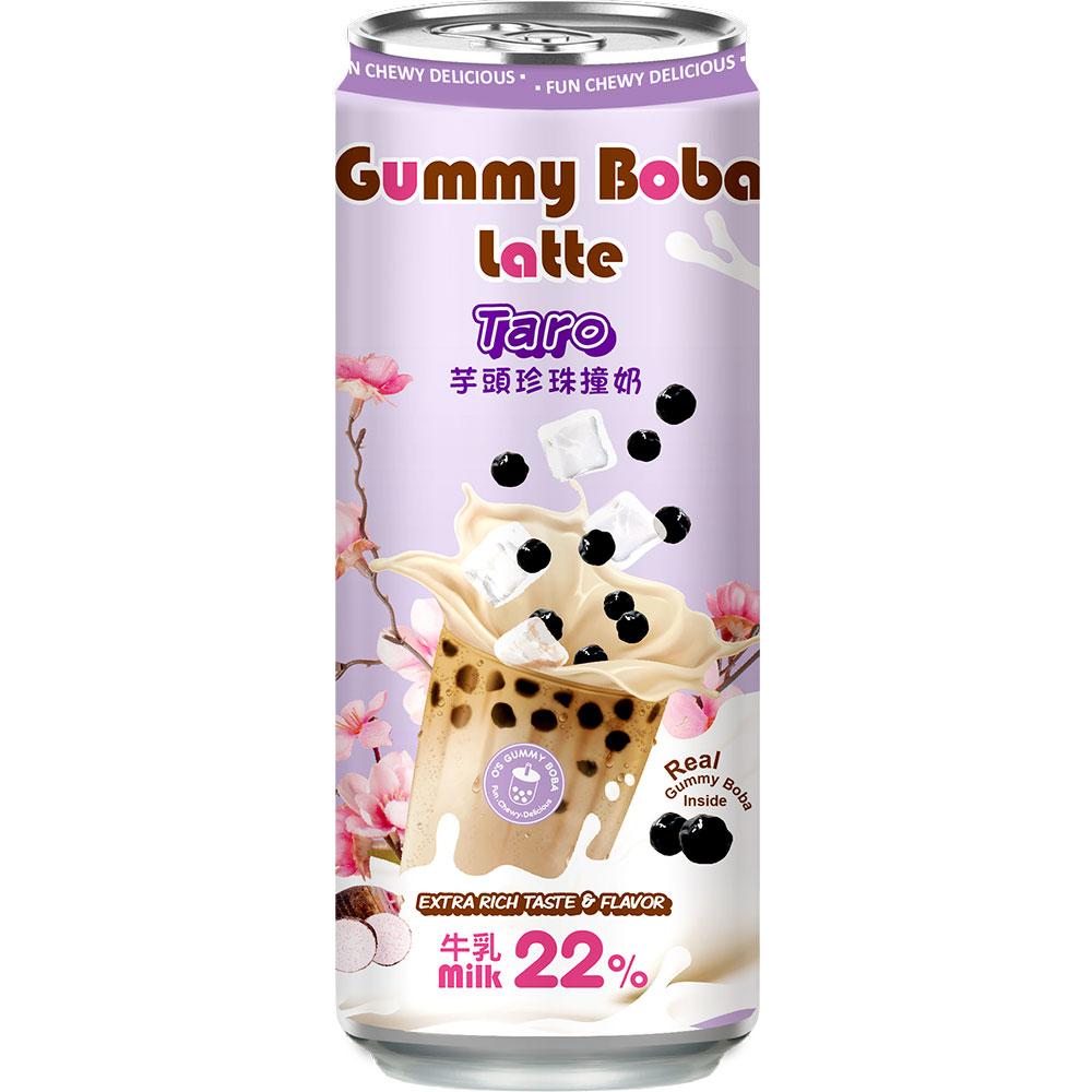 Чай холодный O's Bubble Gummy Boba Latte Taro Тайвань 470 мл., ж/б