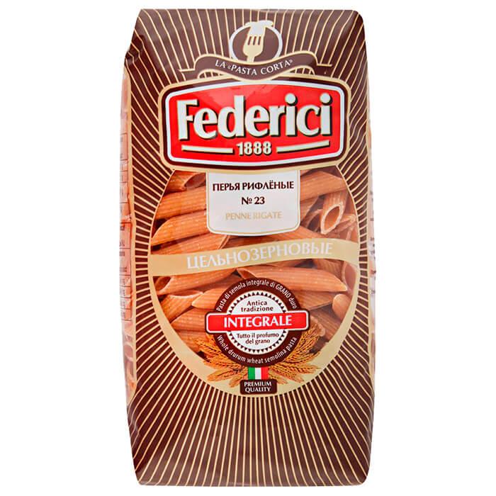 Макаронные изделия Federici перья рифленые цельнозерновые 400 гр., флоу-пак