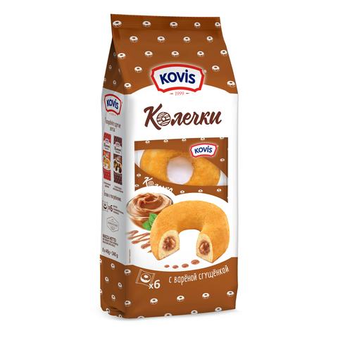 Колечки бисквитные с начинкой вареная сгущенка, Kovis,Kovis, 40 гр., флоу-пак