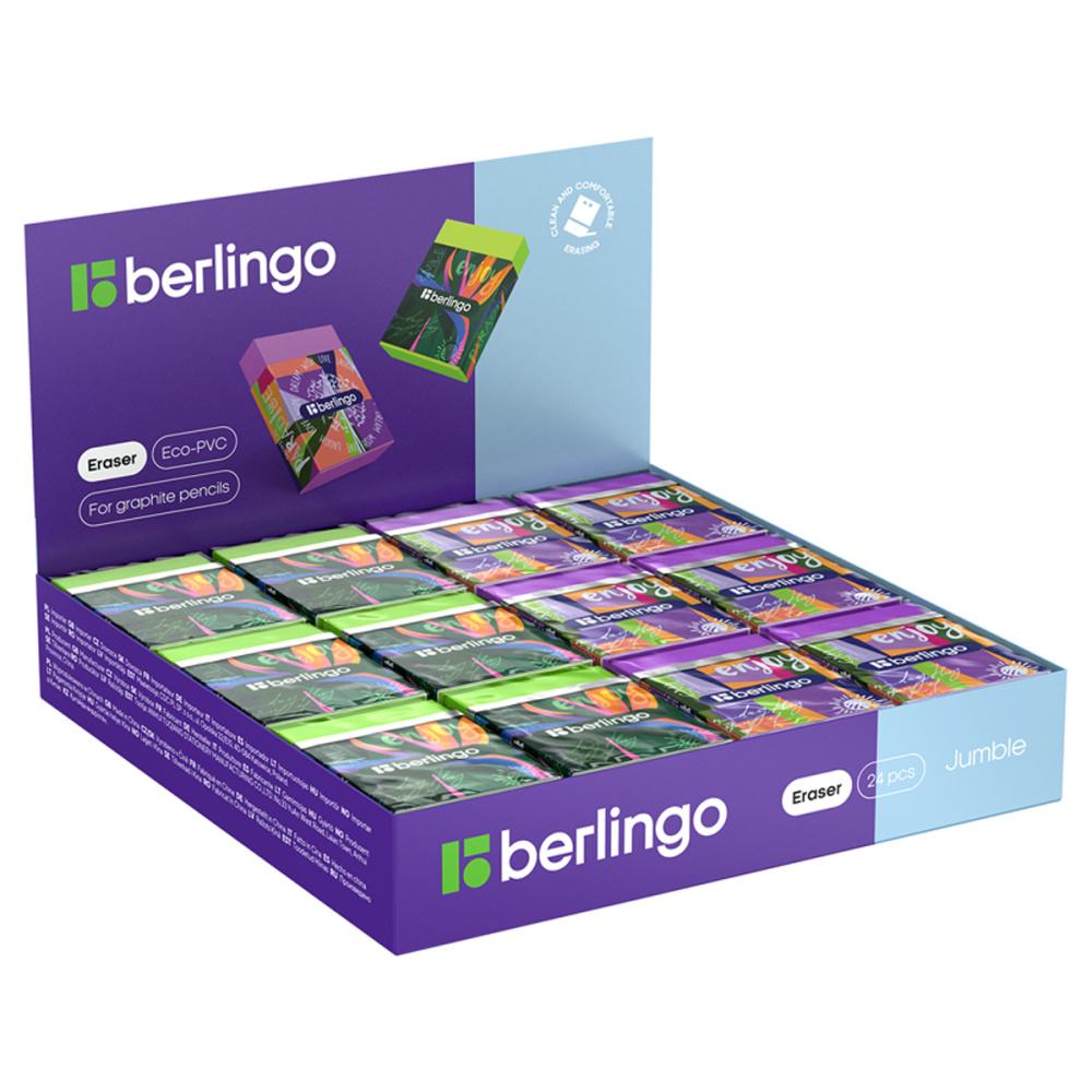 Ластик Berlingo Jumble Eco-PVC картонный держатель 45 х 32 х 11 мм., картон