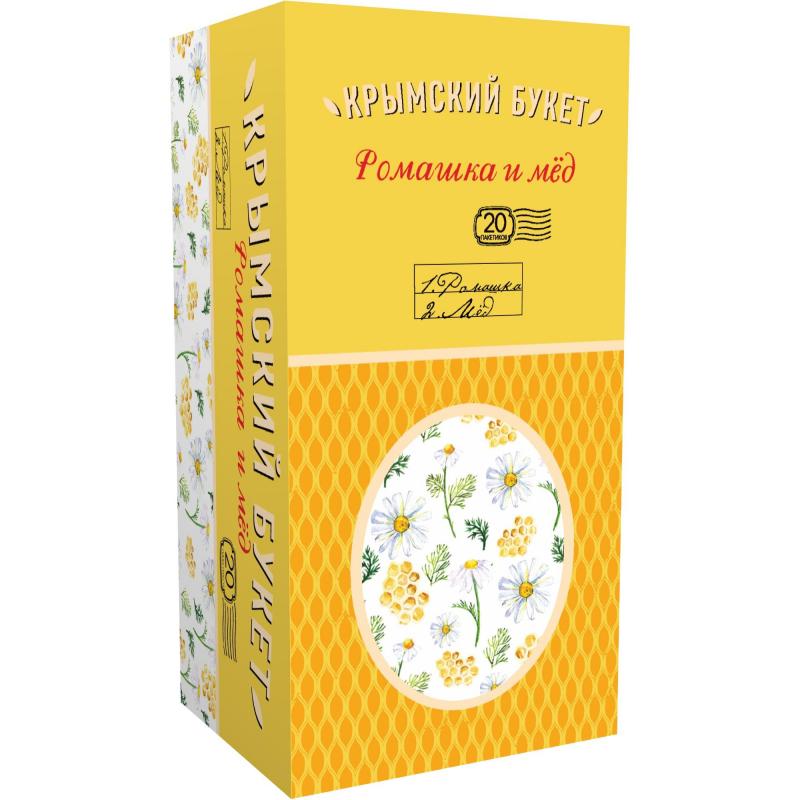 Чай Крымский Букет, пакетированный травяной Ромашка и Мед, 30 гр., картон