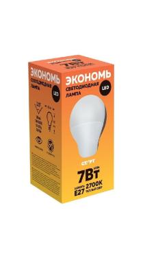 Лампа Старт Eco светодиодная Led Gls тёплый E27 7W 30