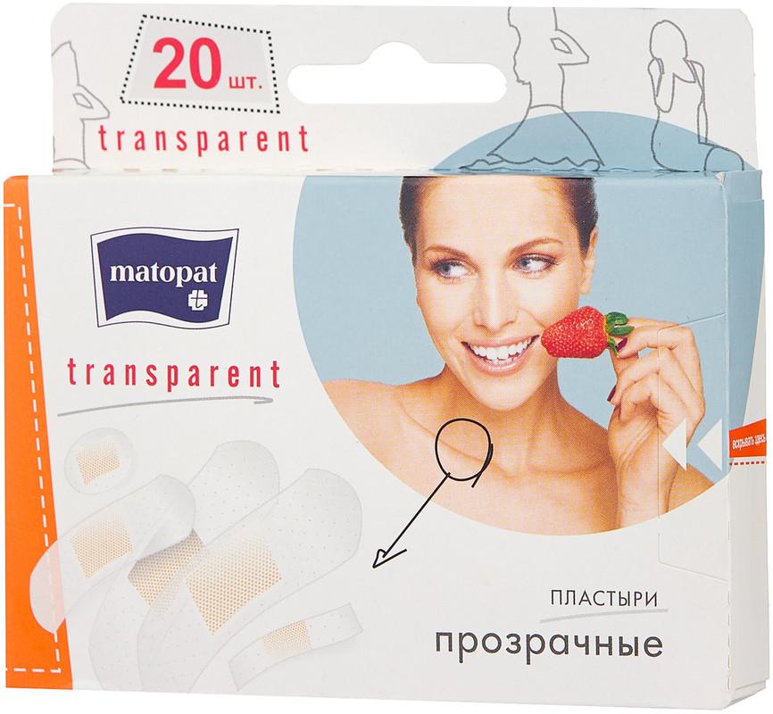 Пластыри Matopat Transparent прозрачные, 20 шт., картон