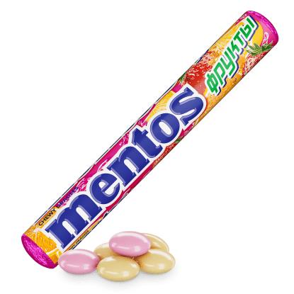 Жевательные конфеты Mentos фруктовое 37,5 гр., обертка