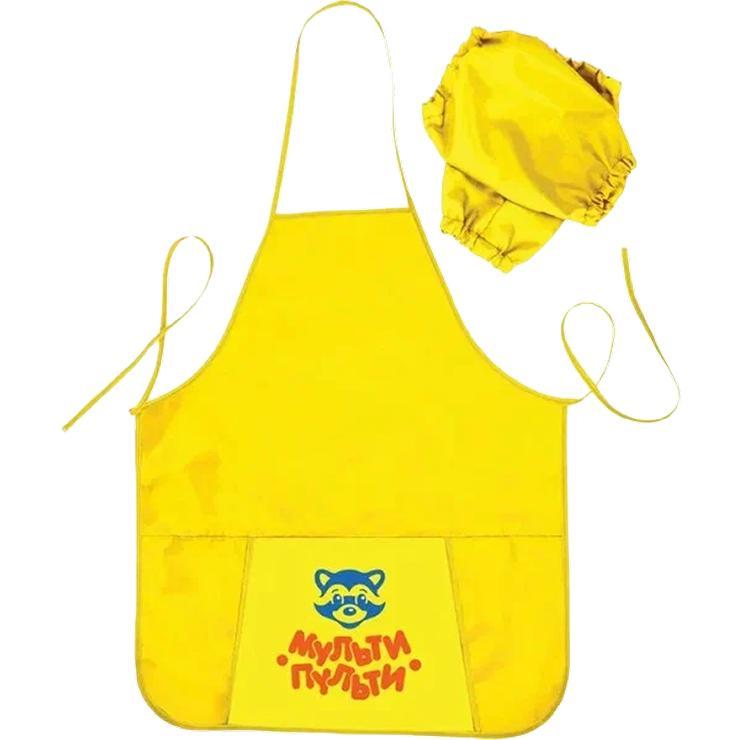 Фартук с нарукавниками Мульти-Пульти Приключения Енота, 53,5*44,5см, 1 карман, оранжевый