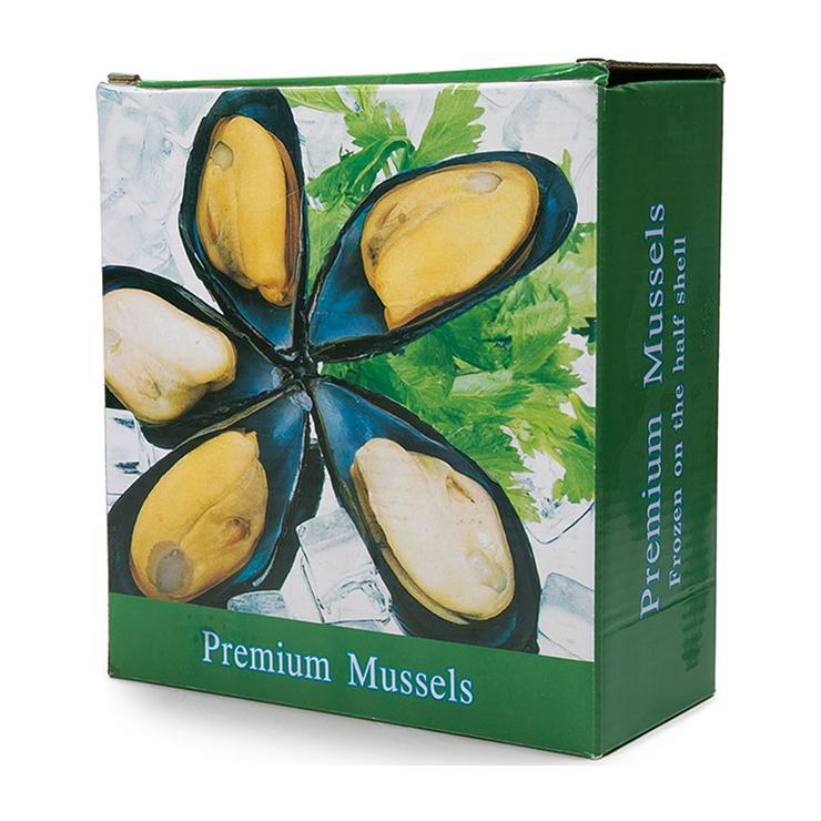 Мидии 30/40 в/м створки раковины Китай 1 кг., картон