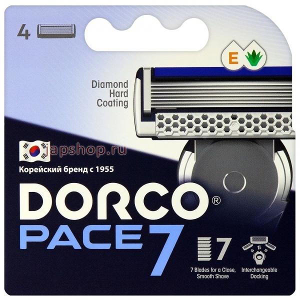 Сменные кассеты Dorco PACE 7 лезвий  для бритвенного станка 4 шт., картон