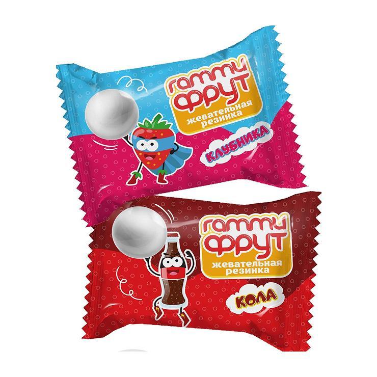 Жевательная резинка Гамми Фрут кола и клубника 3 гр., флоу-пак