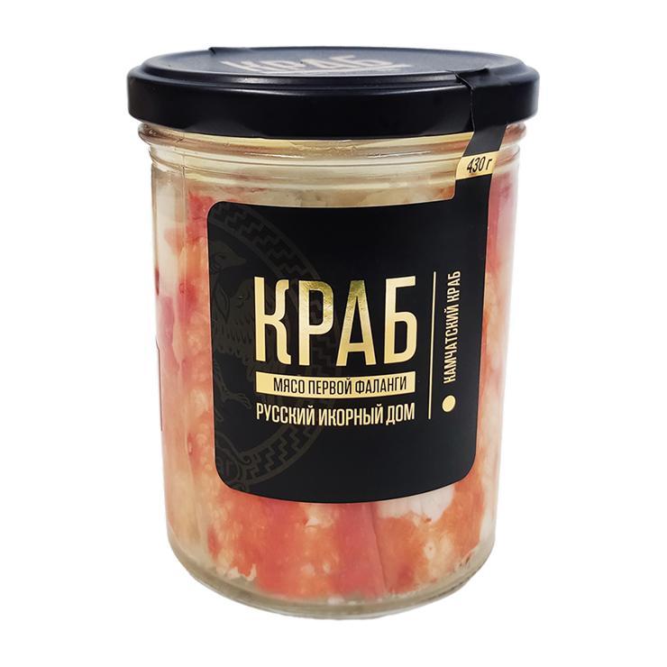 Мясо краба Русский икорный дом консервированное первая фаланга 430 гр., стекло