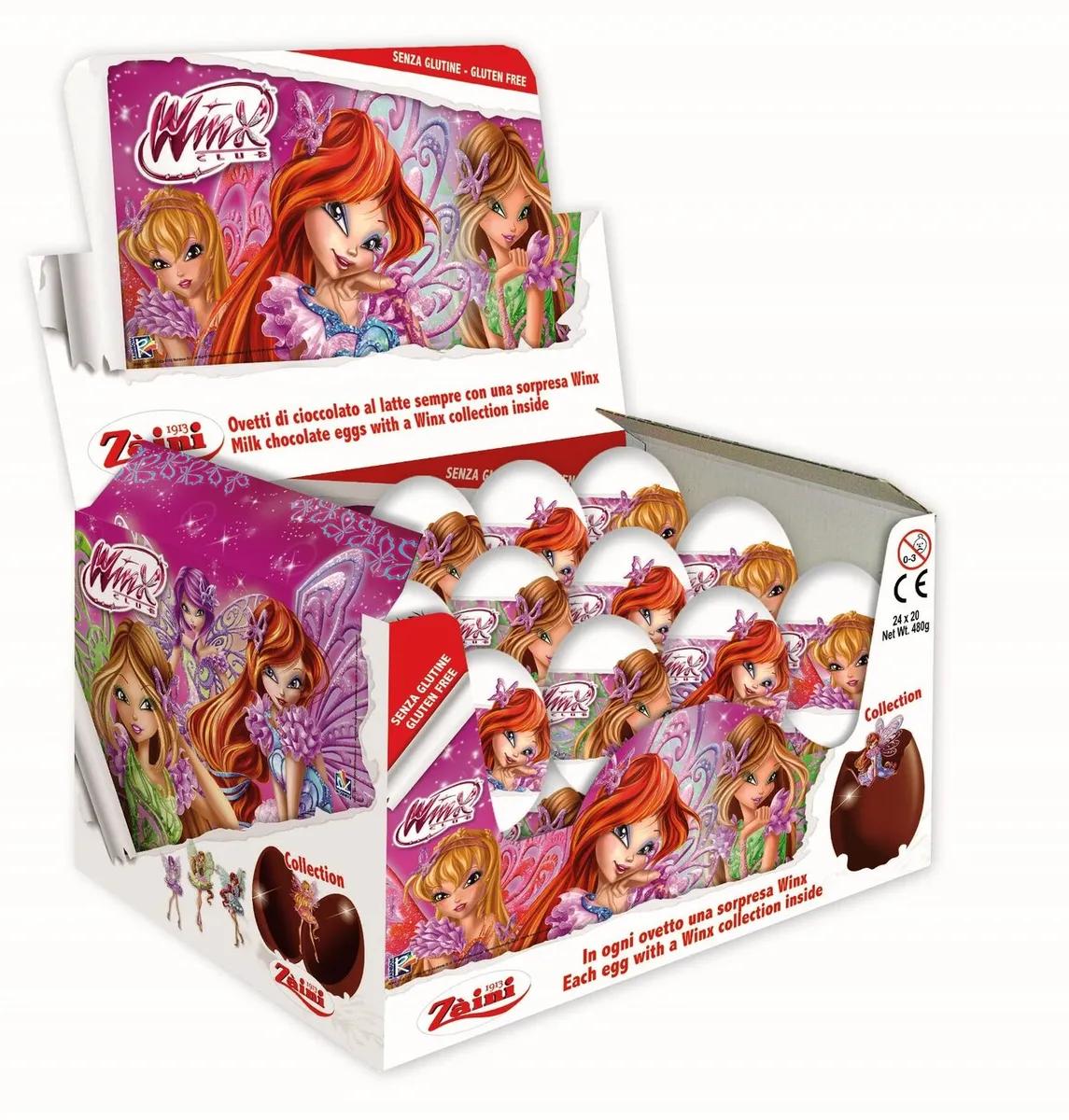 Шоколадное яйцо Zaini Клуб Винкс Winx с игрушкой 20 гр., фольга