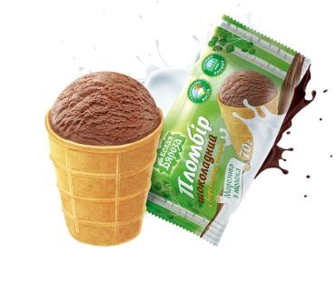 Мороженое Белая Бяроза Пломбир шоколадный в вафельном стаканчике, 70 гр., флоу-пак