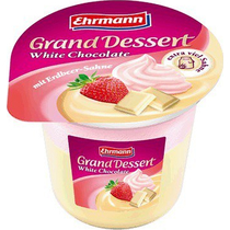 Пудинг Grand Dessert Белый шоколад с клубничным муссом 6%, Ehrmann, 200 гр., ПЭТ
