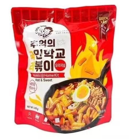 Рапокки COOK-TOK Rabokki&Home Kit Original Hot & Sweet for Pan-frying остро-сладкий рамен с рисовыми палочками 205 гр., дой-пак