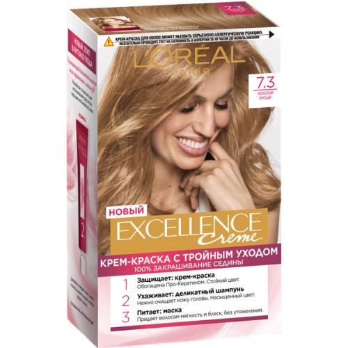 Краска для волос 7.3 Золотой русый Excellence Creme 192 мл., Картонная коробка