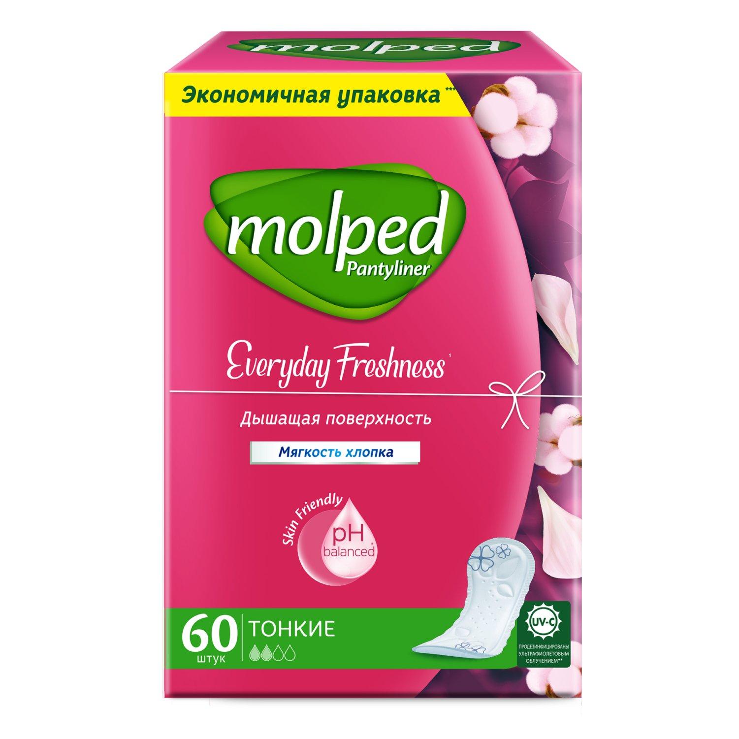 Ежедневные прокладки женские гигиенические Molped Everyday Freshness 60 шт., ПЭТ